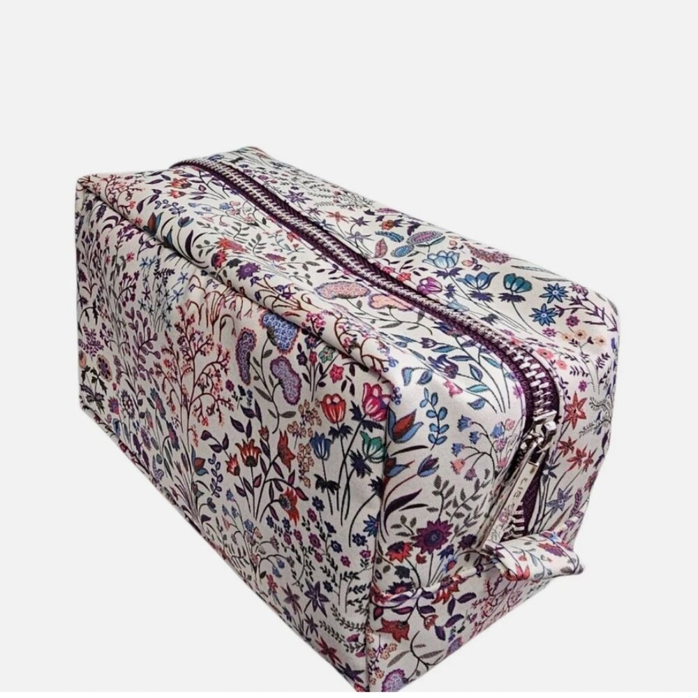 Liberty London Floral Print Cosmetic Bag Travel Makeup Organizer Zipper Pouch - Picture 1 of 2